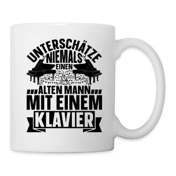 Unterschätze niemals einen alten Mann mit einem K - Tasse - Weiß - Rechts