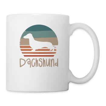 Vintage Retro Dackel Dackel Hundeliebhaber - Tasse - Weiß - Rechts