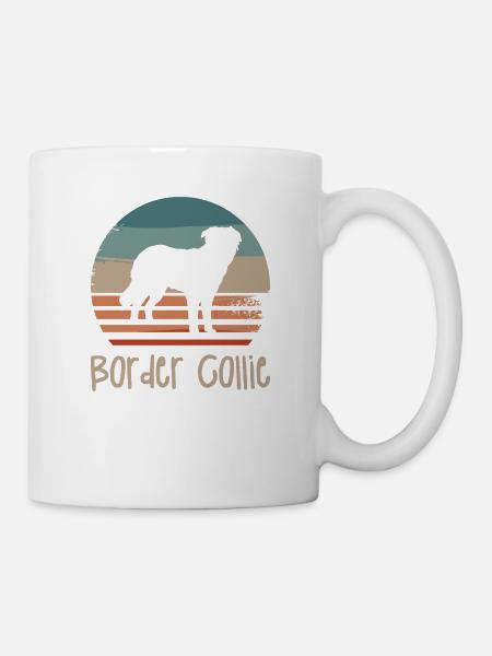 Vintage Retro Boarder Collie Hundeliebhaber - Tasse - Weiß