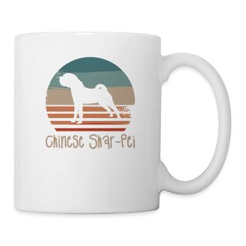 Vintage Rétro Chinois Shar-Pei Dog Lover - Mug blanc - blanc - Droite