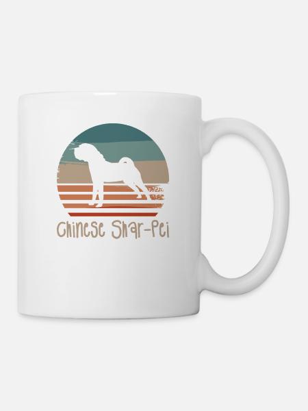 Vintage Retro Chinesischer Shar-Pei Hundeliebhaber - Tasse - Weiß