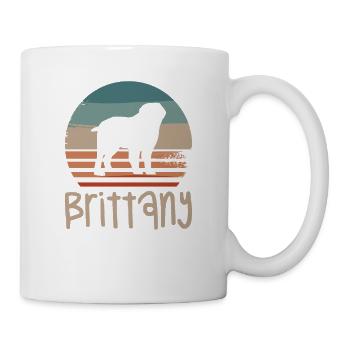 Vintage Retro Brittany Dog Lover - Mug blanc - blanc - Droite