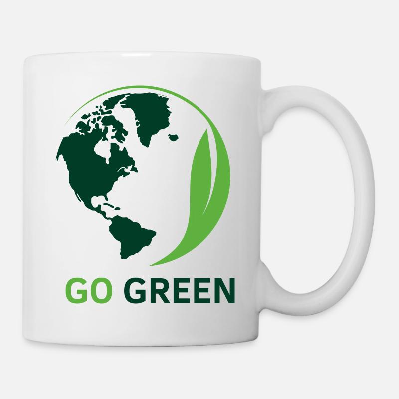 GO GREEN - Mug blanc - blanc