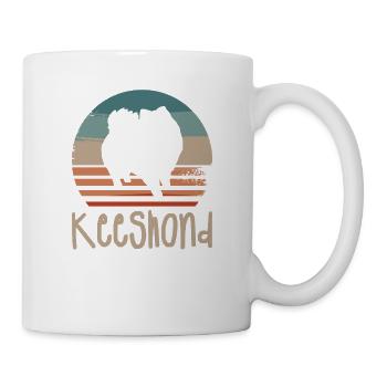 Vintage Retro Keeshond Dog Lover - Mug blanc - blanc - Droite