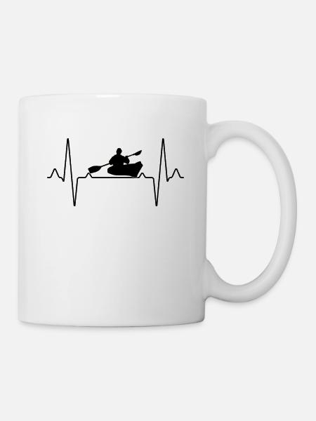 Kanu Kayak Herzschlag - Tasse - Weiß