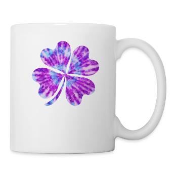 Kleeblatt Krawatte Farbstoff Klee Hippie St Pat - Tasse - Weiß - Rechts
