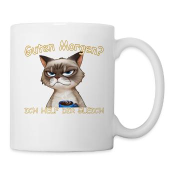 Guten Morgen Katze - Tasse - Weiß - Rechts
