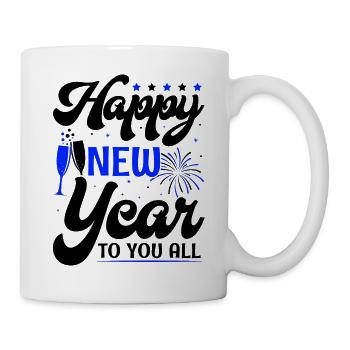 Réveillon du Nouvel An, Paix, Amour, Bonne Année - Mug blanc - blanc - Droite