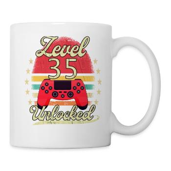 Niveau 35 Débloqué Niveau d’anniversaire du joueur masculin - Mug blanc - blanc - Droite