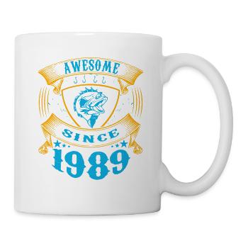 Génial depuis 1989. Angel, l’anniversaire du pêcheur - Mug blanc - blanc - Droite