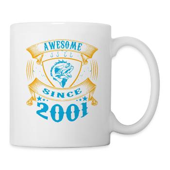 Awesome since 2001. Angel, Angler's birthday - Mug - white - Right