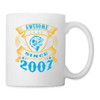 Génial depuis 2007. Angel, l’anniversaire du pêcheur - Mug blanc - blanc - Droite
