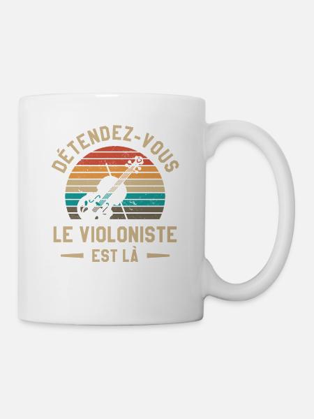 Détendez-Vous Le Violoniste Est Là Violon - Mug blanc - blanc