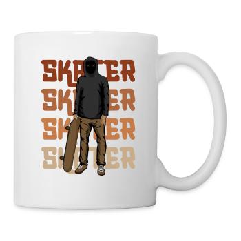 Skater Silhouette Skateboarder With Skateboard - Mug - white - Right
