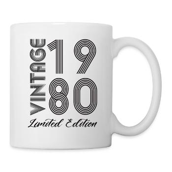 Vintage 1980 Vintage Geburtstag Retro Vintage - Tasse - Weiß - Rechts