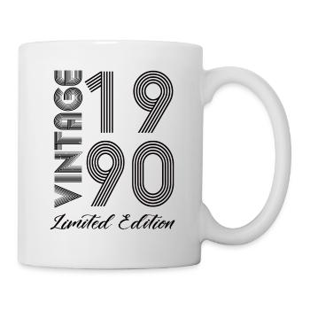 Vintage 1990 Vintage Geburtstag Retro Vintage - Tasse - Weiß - Rechts