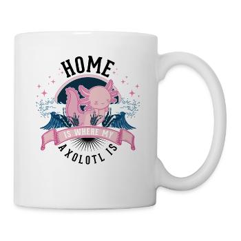 La maison est l’endroit où mon axolotl est la salamandre à queue - Mug blanc - blanc - Droite