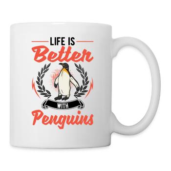 Life is better with penguins - Mug - white - Right