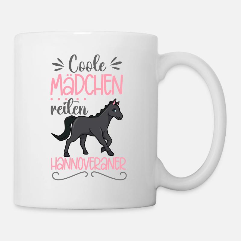 Coole Mädchen reiten Hannoveraner - Tasse - Weiß