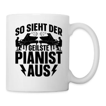 So sieht der Geilste Pianist aus - Klavierspieler - Tasse - Weiß - Rechts