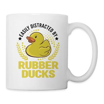 Facilement distrait par Rubber Ducks Rubber Duck - Mug blanc - blanc - Droite