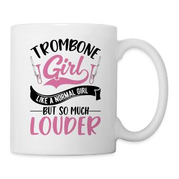 Posaunen Mädchen Posaunenspieler Posaunistin - Tasse - Weiß - Rechts