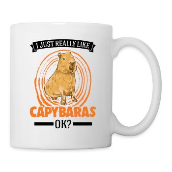 Ich mag einfach Capybaras Wasserschwein - Tasse - Weiß - Rechts
