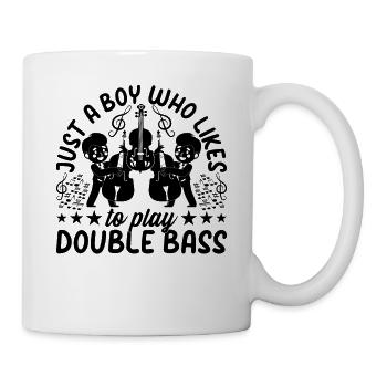 Just A Boy Who Likes To Playing Double Bass - Double - Mug blanc - blanc - Droite