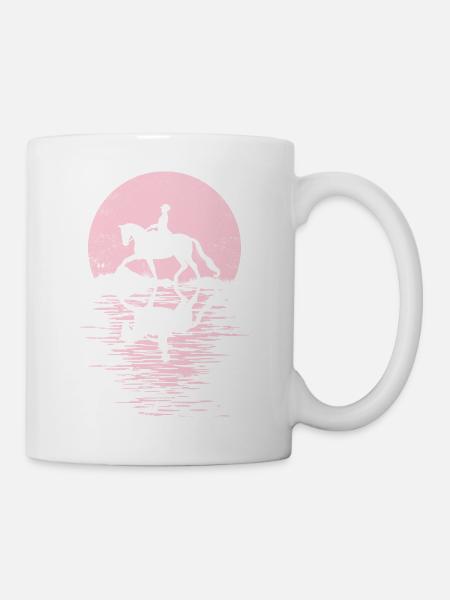 Pferd Reiter Outfit für Mädchen die Pferde lieben - Tasse - Weiß