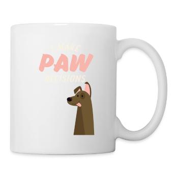 Ich treffe Pfotenentscheidungen, ich treffe schlechte Entscheidungen Hundeliebhaber - Tasse - Weiß - Rechts