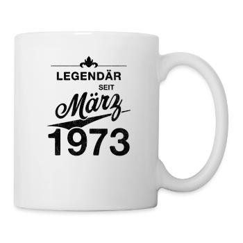 50. Geburtstag Legendär März 1973 Jahrgang 73 - Tasse - Weiß - Rechts