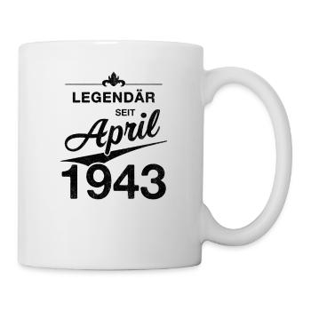 80. Geburtstag Legendär April 1943 Jahrgang 43 - Tasse - Weiß - Rechts