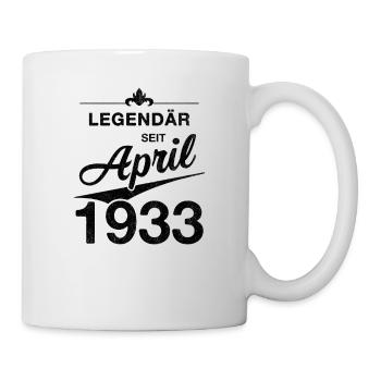 90. Geburtstag Legendär April 1933 Jahrgang 33 - Tasse - Weiß - Rechts