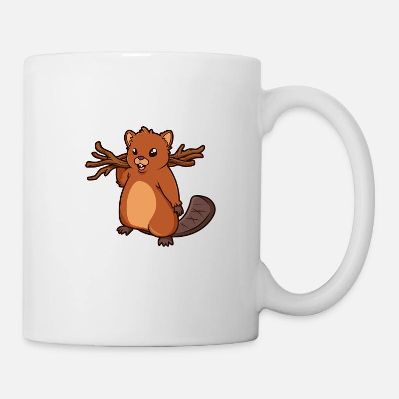 Castor Kawaii - Mug blanc - blanc