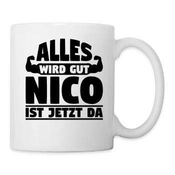 Alles wird gut Nico ist jetzt da - Tasse - Weiß - Rechts