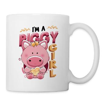 Im A Piggy Girl, Schweineliebhaber - Tasse - Weiß - Rechts