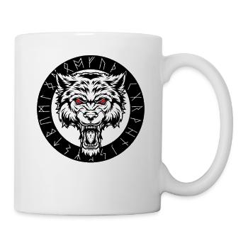 Wolf von Odin Geri und Freki Nordische Mythologie - Tasse - Weiß - Rechts