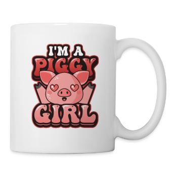 Im A Piggy Girl, Schweineliebhaber - Tasse - Weiß - Rechts