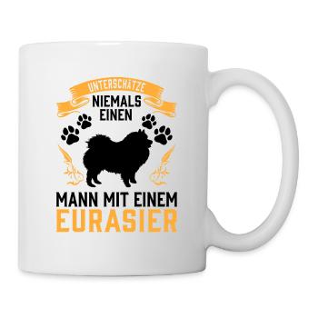 Mann mit Eurasier unterschätzen Eurasian Dog - Tasse - Weiß - Rechts