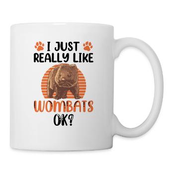 Ich mag Wombat Australien Beuteltier - Tasse - Weiß - Rechts