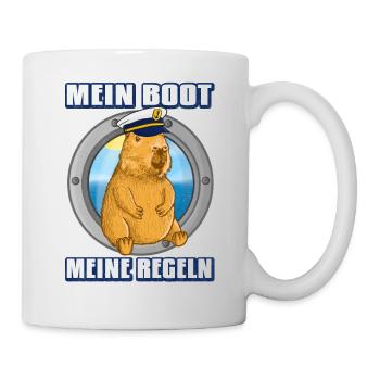 Mein Boot meine regeln Capybara - Tasse - Weiß - Rechts