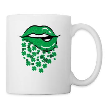 Lips Sexy Green Cool Irish Clover St Patricks - Mug - white - Right