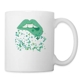 Lips Sexy Green Cool Irish Clover St Patricks - Mug - white - Right