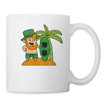 Leprechaun Hawaii Surfen St. Patricks Day Hawaii - Tasse - Weiß - Rechts