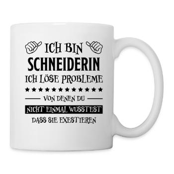Schneiderin Nähen Witz Spruch Schneiderin Geschenk - Tasse - Weiß - Rechts