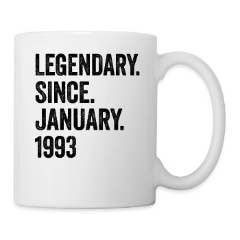 Legendary Since January 1993 30. Geburtstag - Tasse - Weiß - Rechts