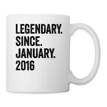 Legendary Since January 2016 7. Geburtstag - Tasse - Weiß - Rechts