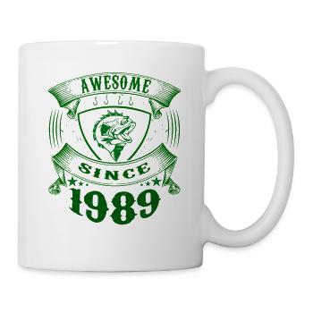 Génial depuis 1989. Angel, l’anniversaire du pêcheur - Mug blanc - blanc - Droite