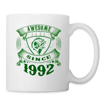 Awesome since 1992. Angel, Angler's birthday - Mug - white - Right