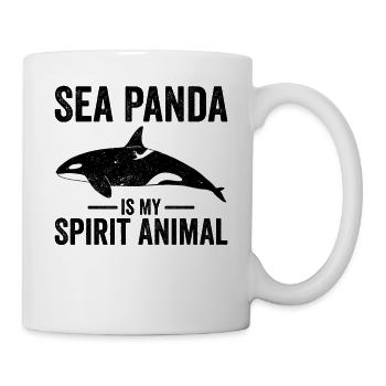 Lustiger Orca-Wal Mein Geist-Tier Meer-Panda - Tasse - Weiß - Rechts